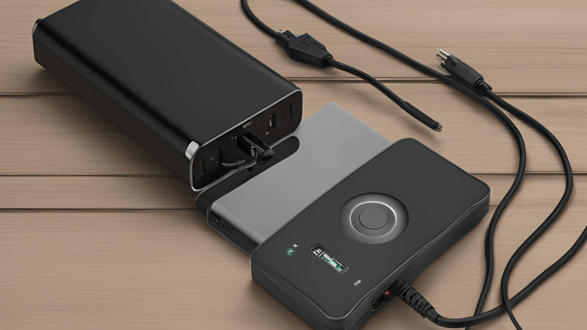 Portable power pack with plug socket