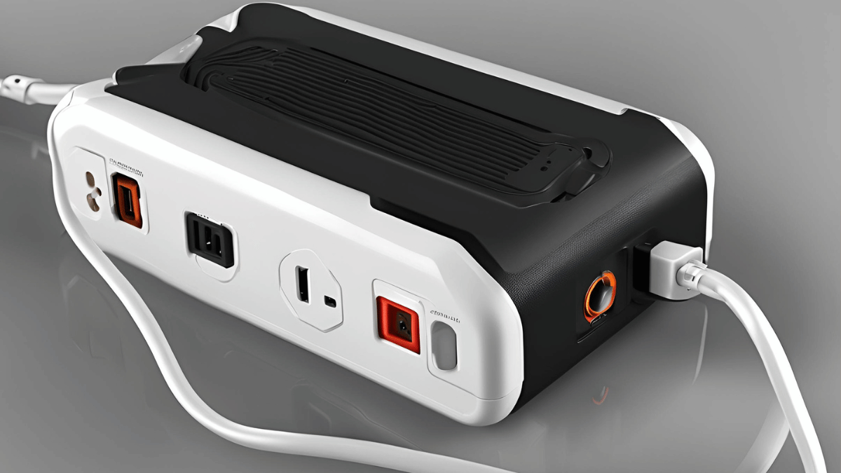 Portable power pack with plug socket